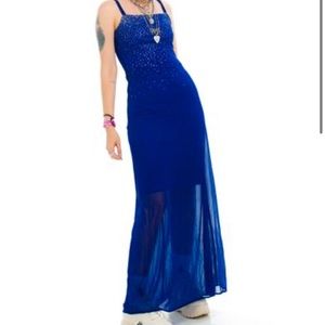 Vintage sapphire blue dress